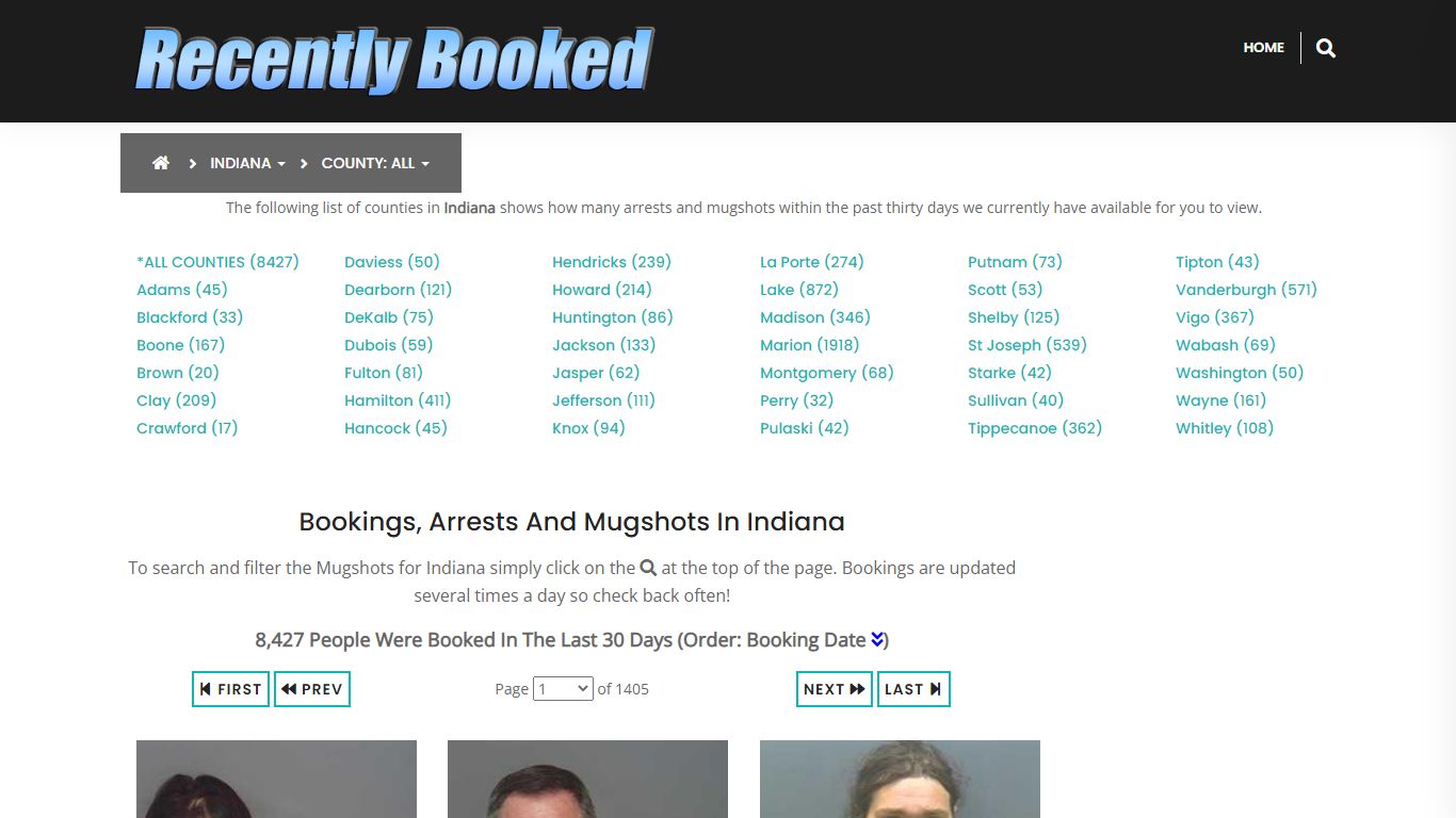 Recent bookings, Arrests, Mugshots in La Porte County, Indiana